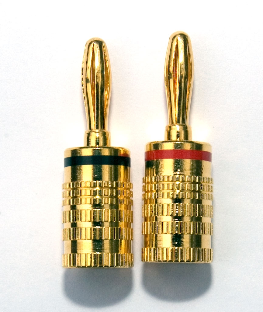 Gold Plated Spring Type Banana Plug 6mm Pair