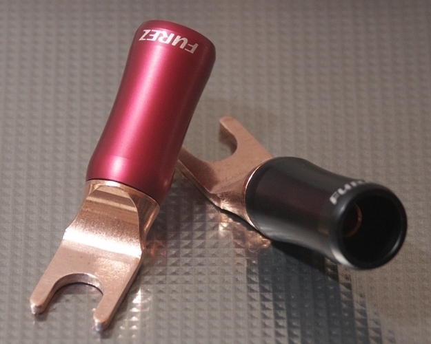 Furez SP8 WP48XLNP Bare Copper Spade Speaker Connectors Pair