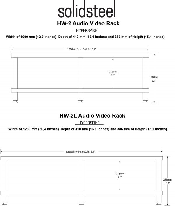 SolidSteel HW Series Wide High End Audio Rack