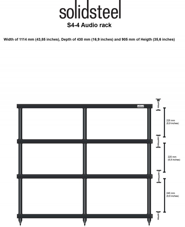 SolidSteel S4 Series Wide HiFi Audio Rack