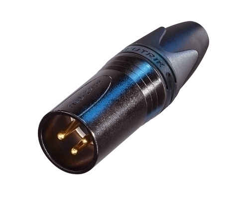 Neutrik NC3MXX-B 3 Pole Male XLR Cable Connector Black/Gold